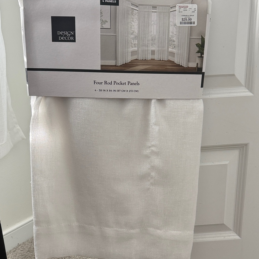 Design Decor White Rod Pocket Panels